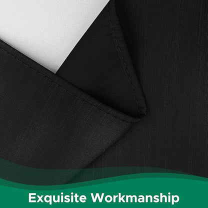 Biscaynebay Wrap Around Bed Skirts for King & Cal King Beds 15" Drop, Black Adjustable Elastic Dust Ruffles Easy Fit Wrinkle & Fade Resistant Silky Luxurious Fabric Machine Washable