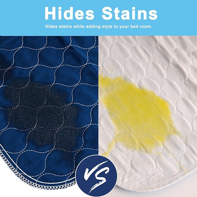 Alsunny® Pads for Beds for Incontinence Adults 36x52 Inch,Washable Pee Pads for Adults,Hide Stains Washable Underpads,Waterproof Protective Pad for Seniors,Bedwet Kids,Hospitals,Pets,Reusable Bed Pad