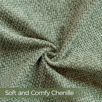 a moment Moss Green Chenille Throw Pillow Covers 22x22 Inch Pack of 2 Modern Decorative Throw Pillow Covers Farmhouse Cross Covers Home Decor for Sofa Bedroom Living Room