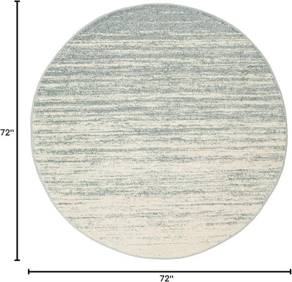 SAFAVIEH Adirondack Collection Area Rug - 6' Round, Slate & Cream, Modern Ombre Design, Non Shedding & Easy to Clean, Ideal for Living Room, Bedroom, Office, Dining Space (ADR113T)