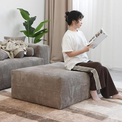 JACH Sectional Couches for Living Room, Modern Modular Sectional Couch with Chaise Ottomans, Cushion Covers Removable, Corduroy Sofa Bed for Living Room, Apartment, Office (Light Brown)