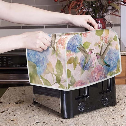 Hummingbird Kitchen Blender Cover Toaster Cover 4 Slice Washable Kitchen Accessories Flower Pattern Small Appliance Protector Dustproof Covers