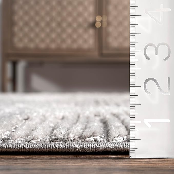 nuLOOM Kerry Light Grey, 2' x 3', Geometric, Soft and Cozy, High Traffic, Stain Resistant, Easy Clean, Durable Area Rug for Bedroom, Living Room, Dining Space, Den, Foyer, Entryway
