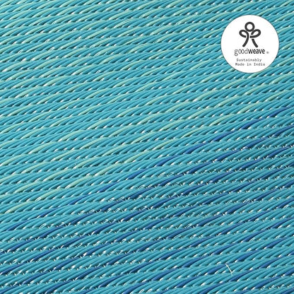 Fab Habitat Outdoor Rug - Waterproof, Fade Resistant, Crease-Free - Premium Recycled Plastic - Ombre - Porch, Deck, Balcony, Mudroom, Laundry Room, Patio - Big Sur - Teal - 3 x 5 ft