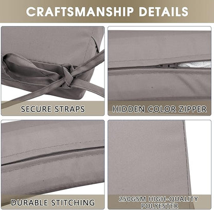 Outdoor Seat Cushion Set 24 x 24 In, Water-Resistant & Fade-Resistan, Patio Furniture Cushions with Removable Cover Deep Seat & Back Cushion with Handle and Adjustable Straps for Chair Sofa,1PC