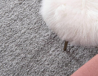 Unique Loom Solid Shag Collection Area Rug (2' 6" x 10' Runner, Cloud Gray)