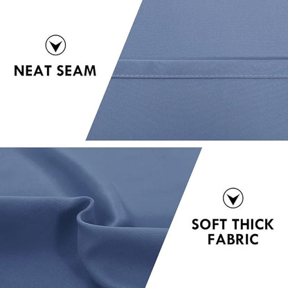 DWCN Blackout Curtains – Thermal Insulated, Energy Saving & Noise Reducing Bedroom and Living Room Curtains, Dusty Blue, W 52x L 54 Inch, Set of 2 Rod Pocket Curtain Panels