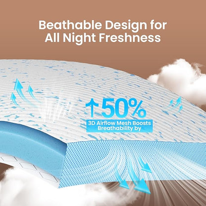OhGeni 2 Inch Cooling Twin XL Gel Memory Foam Mattress Topper Pad,Washable Bed Cover with Anti-Slip Base,Zipper & Straps,Extra Comfort & Back Pain Relief, Medium Feel,College Dorm Room Essential