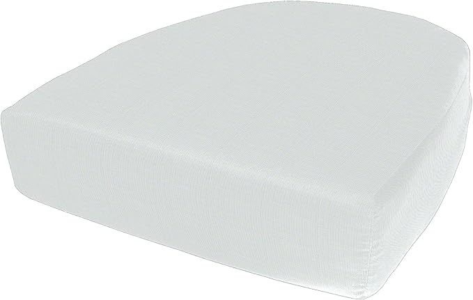 Cushion Source Rounded Back Seat Cushion, 19.5" x 20" x 5" deep Indoor and Outdoor Durable seat Cushion Made with Fade Resistant Sunbrella Fabric, Hidden Zipper, Sunbrella Perspective Canvas Skyline