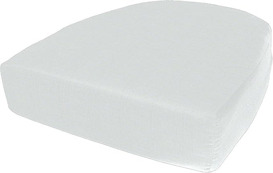 Cushion Source Rounded Back Seat Cushion, 19.5" x 20" x 5" deep Indoor and Outdoor Durable seat Cushion Made with Fade Resistant Sunbrella Fabric, Hidden Zipper, Sunbrella Perspective Canvas Skyline