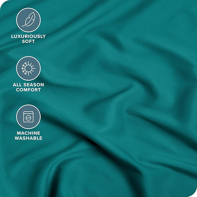 Bare Home Fitted Bottom Sheet Twin XL Size - Premium 1800 Microfiber - Ultra-Soft Hotel Luxury - Deep Pocket - Durable and Long Lasting - Fitted Sheet (Twin XL, Emerald)