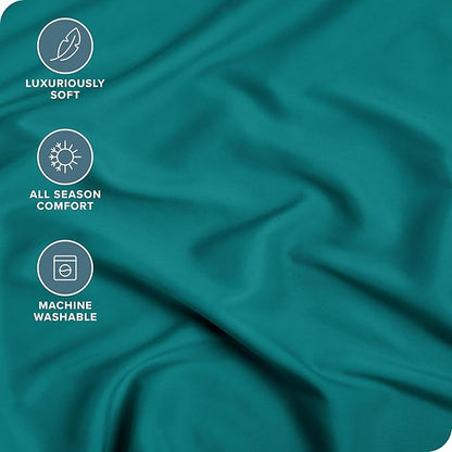 Bare Home Fitted Bottom Sheet Twin XL Size - Premium 1800 Microfiber - Ultra-Soft Hotel Luxury - Deep Pocket - Durable and Long Lasting - Fitted Sheet (Twin XL, Emerald)