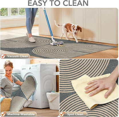 Office Chair Mat for Hardwood Floor&Tile Floor,48"X 60" Heavy Duty Desk Chair Mat for Hard Floors,Under Desk Rug for Rolling Computer Chair,Anti Slip,Low Pile Carpet Floor-Geo Grey