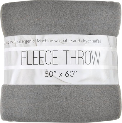 50x60 Throw Blankets, Ultra Soft Hypoallergenic Fleece Fall Throw Blanket for Livingroom, Couch, Chair, Bed, Grey Heather