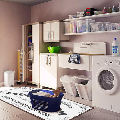 Zoke Laundry Room Rug Runner Stylish Non-Slip Laundry Room Mat 24"x72", Versatile, Waterproof Runner for Laundry, Kitchen, and Bathroom, Mudroom Decor and Farmhouse Charm