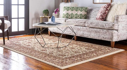 Unique Loom Voyage Collection Traditional Oriental Classic Area Rug (10' 0 x 14' 0 Rectangular, Ivory/Gold)