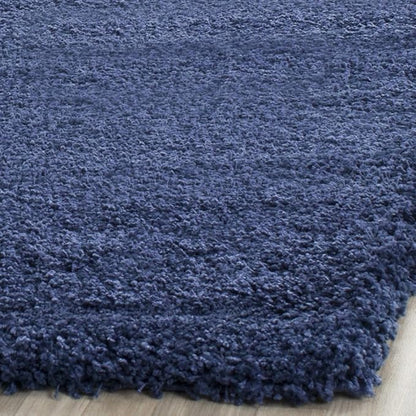 SAFAVIEH Milan Shag Collection 5'1" Square Navy SG180 Solid Non-Shedding Living Room Bedroom Dining Room Entryway Plush 2-inch Thick Area Rug