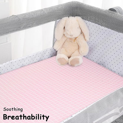 Yoofoss Bassinet Sheets for Baby,3-Pack Fitted Bassinet Sheets Set Compatible with Halo Bassinest Swivel Sleeper,Baby Delight,Angelbliss,Soft Breathable Bassinet Mattress Sheets (Pink+Floral)