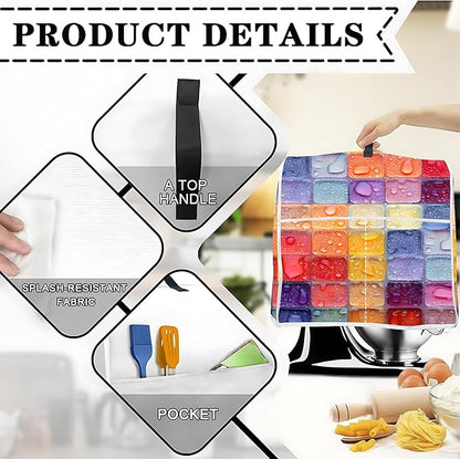 Mixer Dust Cover for 6-8 Qt Stand Mixer, Cloth Cover with 2 Storage Pockets for Stand Mixer Protective Covers Large for 6-8 Quart Mixer
