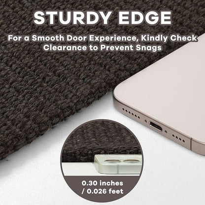 EARTHALL Washable Runner Rug 3x10 Ft Non Slip Runners for Hallways Long Cotton Rubber Backed Kitchen Runner Braided Indoor Floor Carpet Runners for Entryway, Hallway, Kitchen, Taupe/Coffee