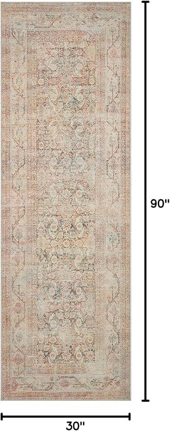 Loloi Adrian Collection ADR-01 Natural/Apricot 2'-6" x 7'-6", .19" Thick Runner Rug
