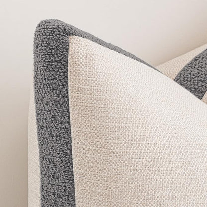 a moment Loop Yarn Linen-Like Pillow Cover Natural Soft Decorative Throw Pillow Case Farmhouse 20x20 Inch, Bohemian Textured Cushion Cover for Sofa Bed, Wrinkle-Resistant Home Decor Grey