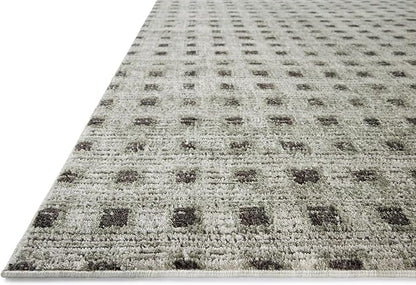 Loloi Jeremiah Brent Bleecker Collection BLE-06 Silver/Charcoal 6'-7" x 9'-3" Area Rug