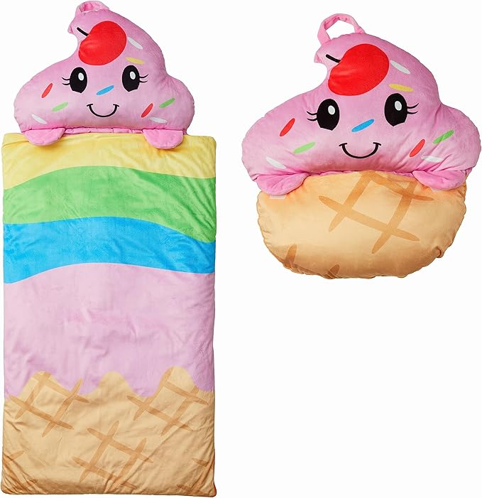 Kid's Nap Buddies Character Preschool Nap Mat, Toddler Sleeping Bag with Pillow for Daycare, Ages 3+