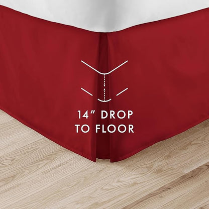 Linen Market Bed Skirt - Ultra Soft Microfiber - Easy Fit with 14 Inch Tailored Drop - Hotel Quality, Shrinkage & Fade Resistant - Bed Cover - Twin Bed Skirts - Bedroom Décor - (Twin, Burgundy)