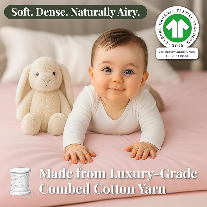GOTS 100% Organic Bassinet Sheets - Luxurious Turkish Cotton for Halo, SNOO, Dream on Me Karley & Lacy, Delta Children and Simmons Kids City Sleeper Oval or Rectangle Bassinet Bed Pads or Mattresses