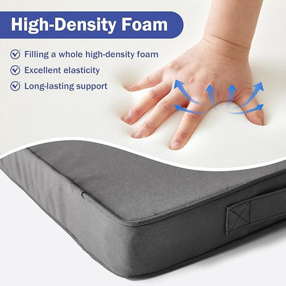 Outdoor Chair Cushions, Waterproof Patio Chair Cushions 24x24x4 Inch, Outdoor Cushions with Removable Cover for Sofa, Fade Resistant Patio Cushions for Outdoor Furniture, Dark Grey