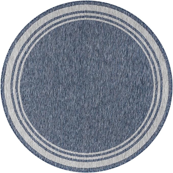 Keen Home Design Terrace Outdoor Round Rug - 8ft Round Washable Indoor/Outdoor Rug for Patio, Kitchen, Balcony, Beach, Garden, Deck and Porch, Size: 7'7" Round