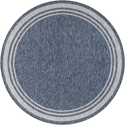 Keen Home Design Terrace Outdoor Round Rug - 8ft Round Washable Indoor/Outdoor Rug for Patio, Kitchen, Balcony, Beach, Garden, Deck and Porch, Size: 7'7" Round