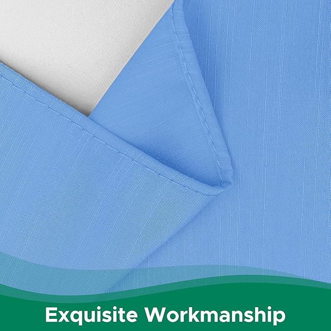 Biscaynebay Wrap Around Bed Skirts for Full & Full XL Beds 15" Drop, Denim Blue Elastic Dust Ruffles with Adjustable Belts Silky Luxrious Fabric Machine Washable