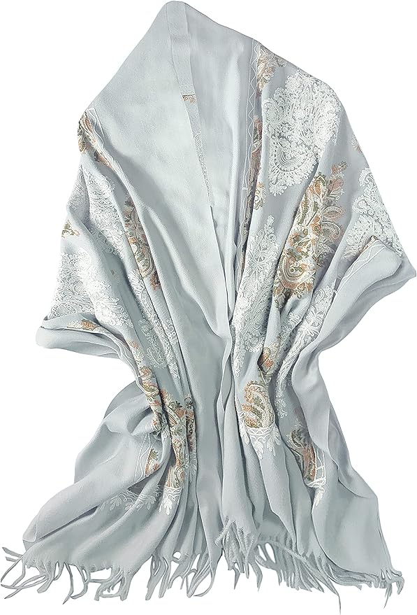 Urban CoCo Women's Embroidered Tassel Long Shawl Oversize Scarf Wraps for Women