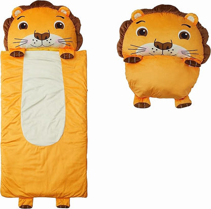 Kid's Nap Buddies Character Preschool Nap Mat, Toddler Sleeping Bag with Pillow for Daycare, Ages 3+