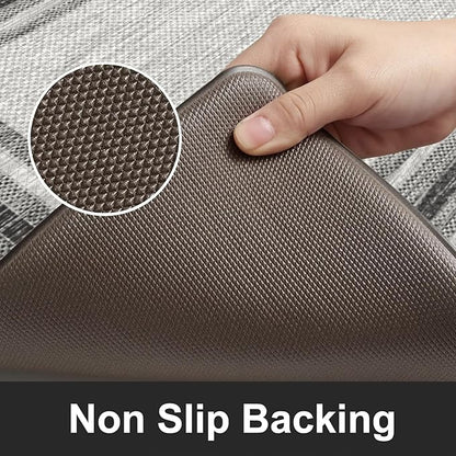 KIMODE Anti Fatigue Kitchen Mat, Cushioned Farmhouse Kitchen Runner Rug, Non Slip Waterproof Kitchen Mat for Floor, Comfort Foam Standing Desk Mat for Laundry, Office, Sink Grey 17.3"x59"