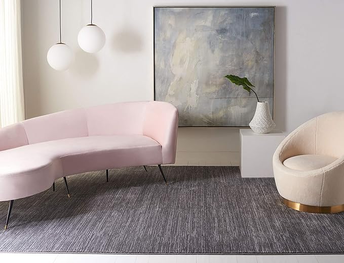 SAFAVIEH Vision Collection Area Rug - 10' Square, Grey, Modern Ombre Design, Non-Shedding & Easy to Clean, Ideal for Living Room, Bedroom, Dining Space (VSN606D)