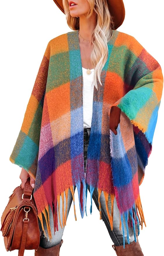 Breezy Lane Women's Shawl Wraps Warm Poncho Ruana Wrap Cardigan