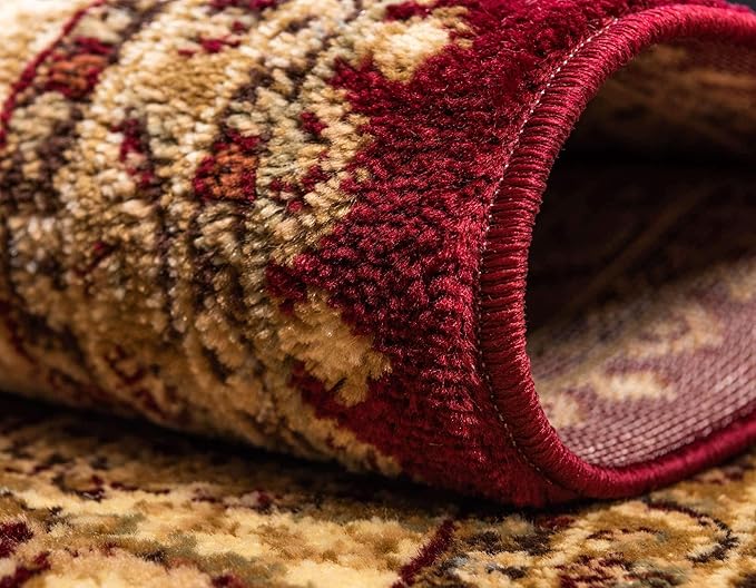 Unique Loom Voyage Collection Traditional Oriental Classic Intricate Design Area Rug (5' 0 x 8' 0 Rectangular, Red/Gold)