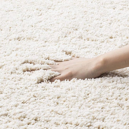 SAFAVIEH Milan Shag Collection Area Rug - 3' Round, Ivory, Solid Design, Non-Shedding & Easy Care, 2-inch Thick Ideal for High Traffic Areas in Living Room, Bedroom (SG180-1212)
