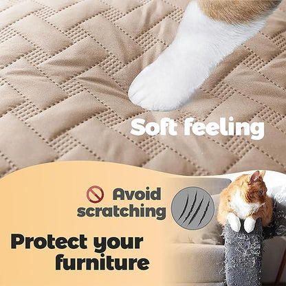 gogobunny 100% Double Sided Waterproof Dog Blanket Soft Pet Bed Cover Reversible Protect Furniture Couch Sofa Car for Puppy Cat Kids (Dark Beige/Light Beige, 30x70 Inch (Pack of 1))