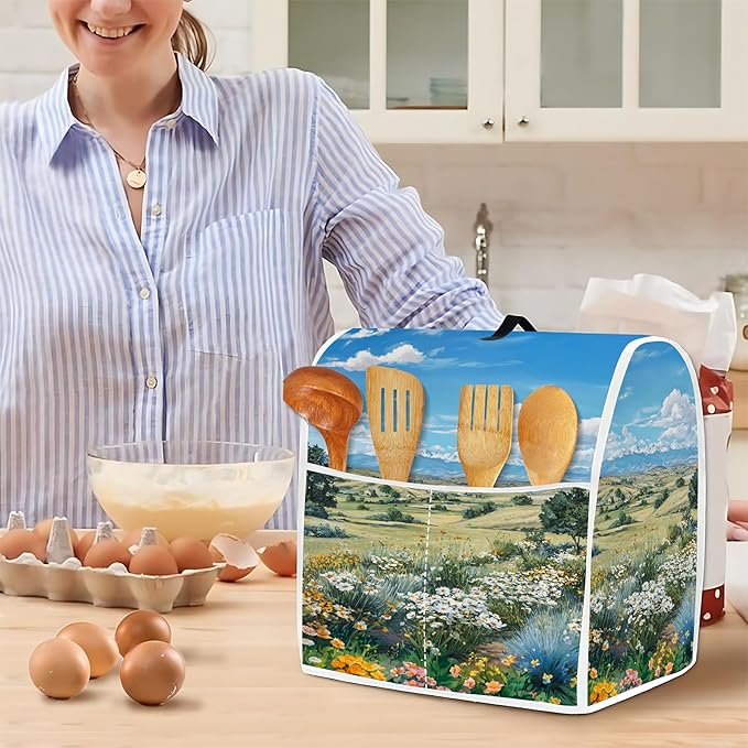 Mixer Dust Cover for 8.5-9.5 Qt Stand Mixer, Cloth Cover with 2 Storage Pockets for Stand Mixer Protective Covers Large for 8.5-9.5 Quart Mixer