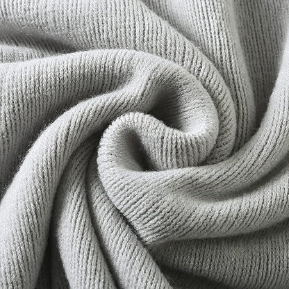 Homiest Decorative Knitted Throw Blanket with Fringe - Lightweight Acrylic Knit Blanket Soft & Cozy Tassel Blanket for Couch Sofa Bed - Light Grey, 60 x 80 Inch