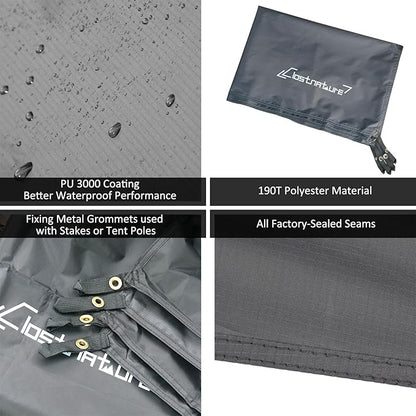 Clostnature Tent Footprint - Waterproof Camping Tarp, Heavy Duty Tent Floor Saver, Ultralight Ground Sheet Mat for Hiking, Backpacking, Hammock, Beach - Storage Bag Included