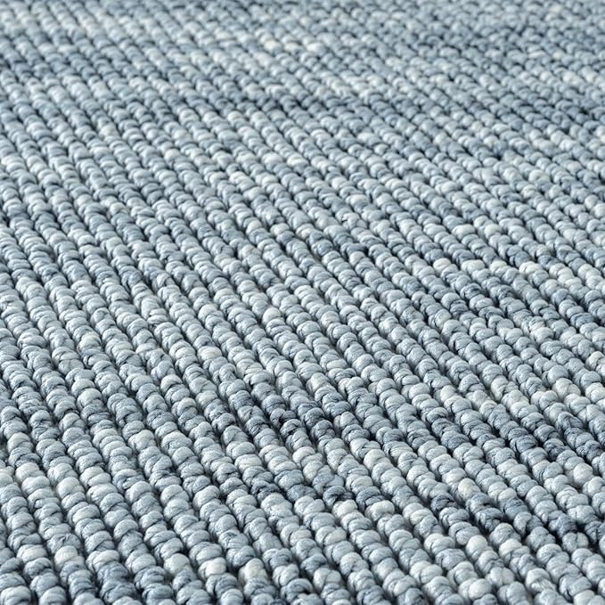 LUXE WEAVERS Solid Machine Woven Blue 2x8 Area Rug, Indoor Stain-Resistant Carpet