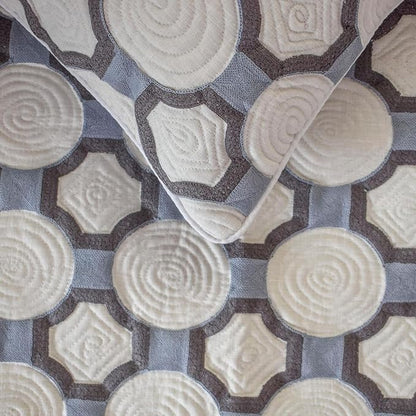 The HomeCentric Blue Bed Runner for King/Queen/Twin Cotton Decorative Bed Scarf 53"x18" Bed Runner Without Pillow Cover, Geometric Bed Scarf Bedroom Décor Accent - Stitched Symmetry