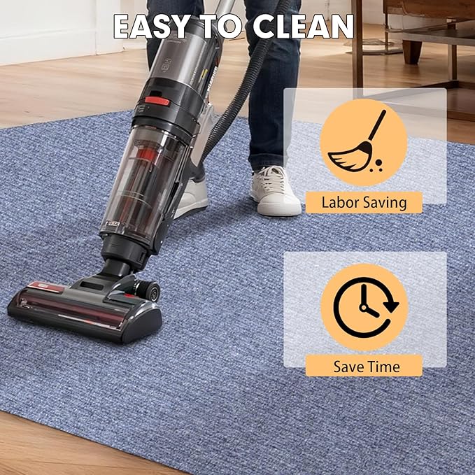 Marine Carpet,6 FT x 23 FT Blue-Gray Indoor Outdoor Carpet 0.2" Thick Boat Carpet with Water-Proof TPE Backing, Non-Slide Outdoor Marine Carpet Roll for Home, Patio, Porch, Deck