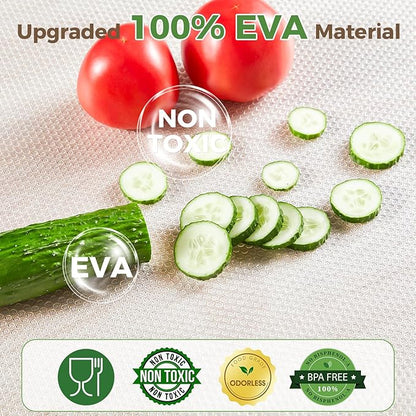 100% EVA Shelf Liner for Kitchen Cabinet, 24" x 360" Drawer Liners Non Adhesive Non Slip Waterproof Plastic Paper, Dresser Pantry Bathroom Refrigerator Protector, Clear