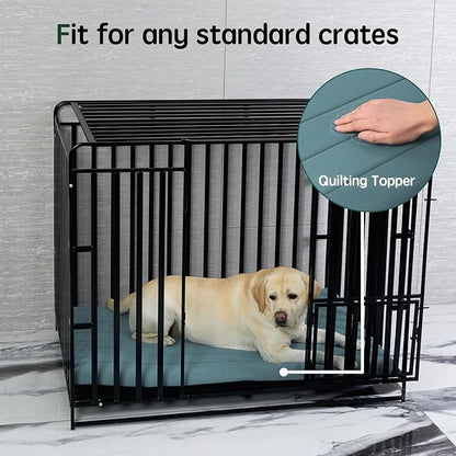 BALANCE Dog Crate Bed, Orthopedic Dog Bed Pad with Waterproof Liner, Washable Crate Foam Pet Mat for Large, Medium, Puppy Dogs Breeds, Powder Blue, 42"x28"x2"